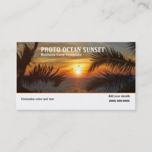 Photography Ocean Sunset Business Card