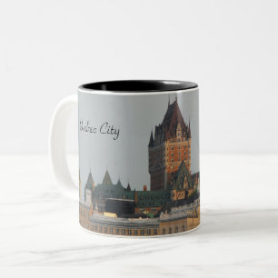 Photography of beautiful skyline of Quebec City Two-Tone Coffee Mug