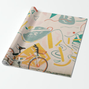 PHOTOGRAPHY OF ORANGE AND WHITE BICYCLE WRAPPING PAPER
