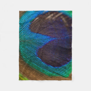 Photography of peacock feather fleece blanket