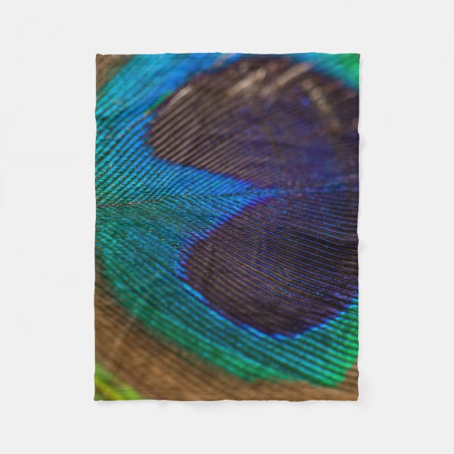 Photography of peacock feather fleece blanket (Front)