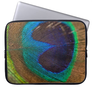 Photography of peacock feather laptop sleeve