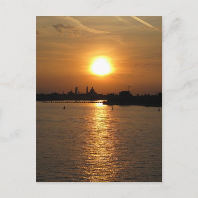Photography of Romantic Venice Sunset Postcard (Front)