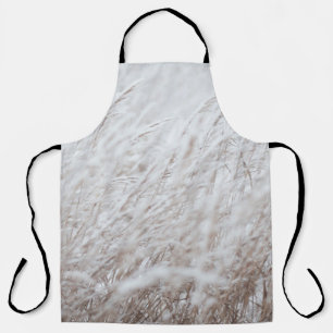 Photography of white grass field apron