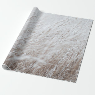 Photography of white grass field wrapping paper