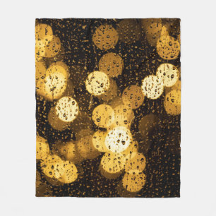 Photography of yellow lights fleece blanket