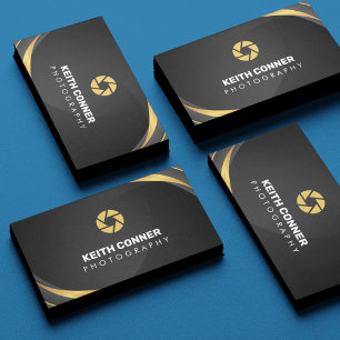 Photography Photographer Black & Gold  Business Card