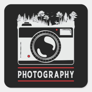 Photography Photographer Camera Lens Funny Gift Square Sticker