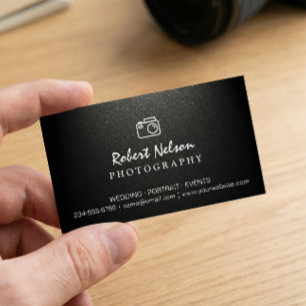 Photography Photographer Camera Simple Matte Black Magnetic Business Card