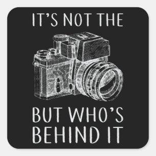 Photography Photographer Lens Camera Funny Gift Square Sticker