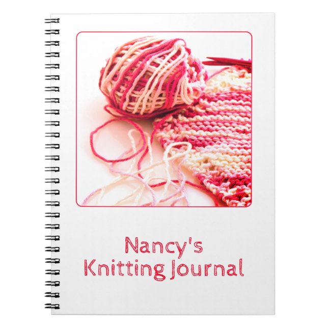 Photography - Pink Hand Knitting - Yarn & Needle Notebook (Front)