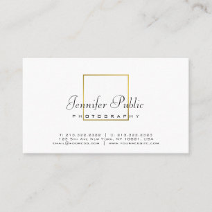 Photography Plain Elegant Gold Look Photographer Business Card