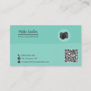 Photography Professional Camera QR Code Business Card