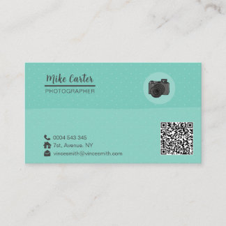 Photography Professional Camera QR Code  Business Card
