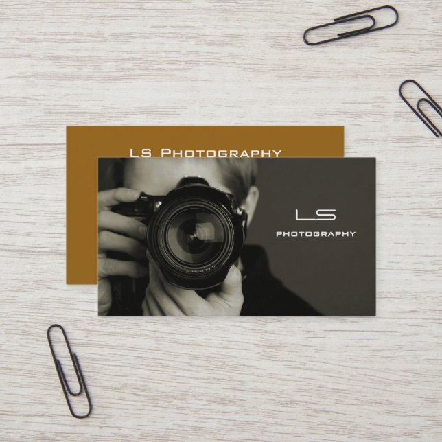 Photography Professional Custom Background Photo Business Card (Front/Back In Situ)