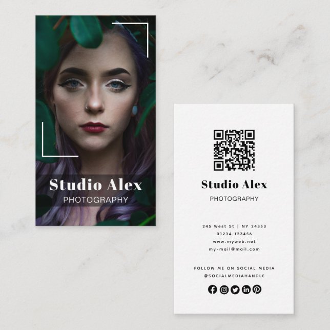 Photography Qr Code Business Card (Front/Back)