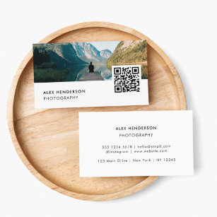 Photography QR Code   Modern Photo Photographer Business Card