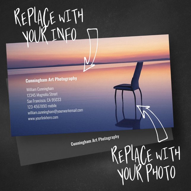 Photography Studio Modern Minimalist Custom Photo Business Card (Creator Uploaded)