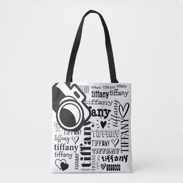 Photography Text Name Pattern Custom Tote Bag (Front)