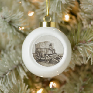 Photography Wagon of Roger Fenton Photo Realism Ceramic Ball Christmas Ornament
