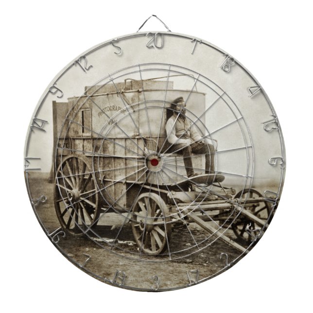 Photography Wagon of Roger Fenton Photo Realism Dartboard (Front)
