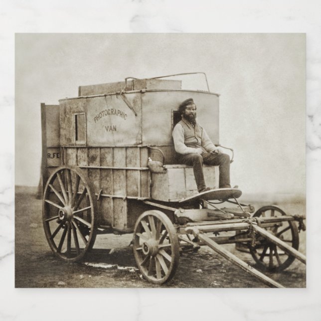 Photography Wagon of Roger Fenton Photo Realism Liquor Bottle Label (Single Label)