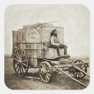 Photography Wagon of Roger Fenton Photo Realism Square Sticker