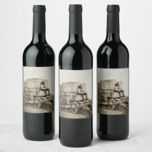 Photography Wagon of Roger Fenton Photo Realism Wine Label
