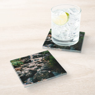 Photography WATERFALL STONES + your ideas Glass Coaster