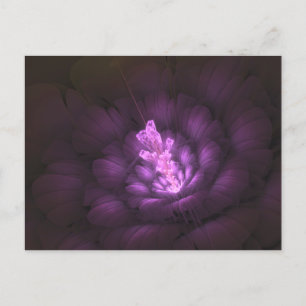Photon Flower - Purple -Digital Fractal Art Poster Postcard