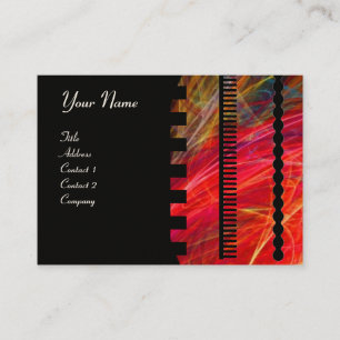 PHOTON monogram Vibrant black red Business Card
