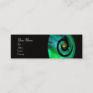 PHOTON SWIRL GEM MONOGRAM black green yellow Mini Business Card