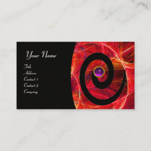 PHOTON SWIRL GEM MONOGRAM black red purple Business Card