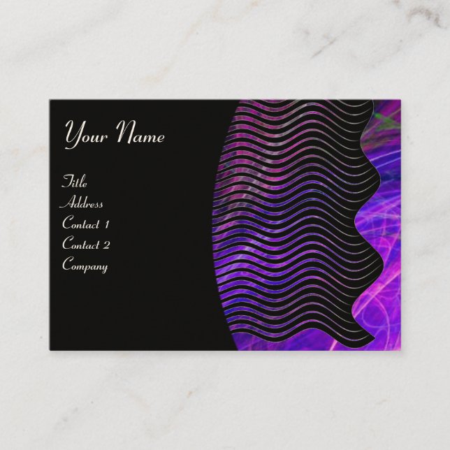 PHOTON WAVES monogram vibrant Business Card (Front)