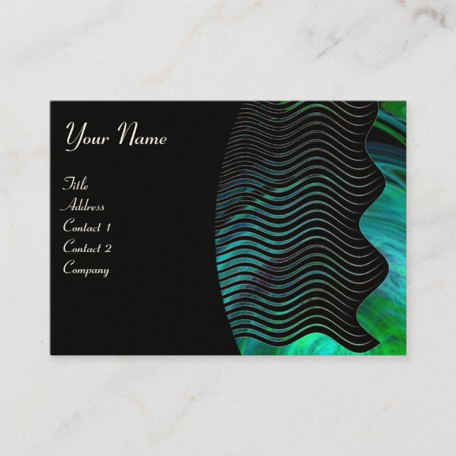 PHOTON WAVES monogram vibrant Business Card (Front)