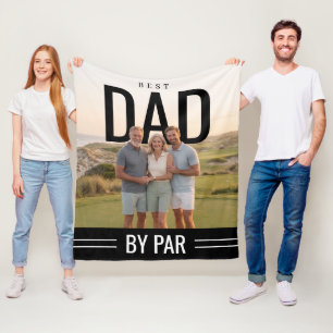 PhotoPop Best Dad By Par Custom Photo Fleece Blanket