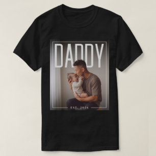 PhotoPop Daddy Est Custom Year Photo T-Shirt