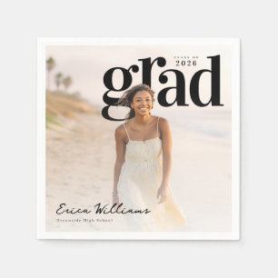 PhotoPop Lowercase grad 2026 Graduation Party Napkin