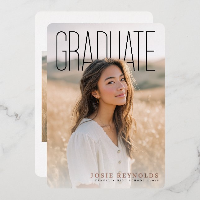 PhotoPop Modern Photo Collage Graduation Party (Front/Back)