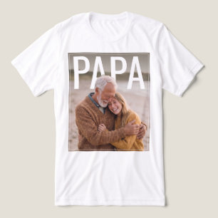 PhotoPop Papa Custom Photo Tri-Blend Shirt