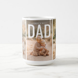 PhotoPop Worlds Best Dad 3 Photo Collage Coffee Mug