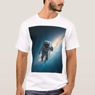 Photorealistic Astronaut in Deep Space Galaxy T-Shirt