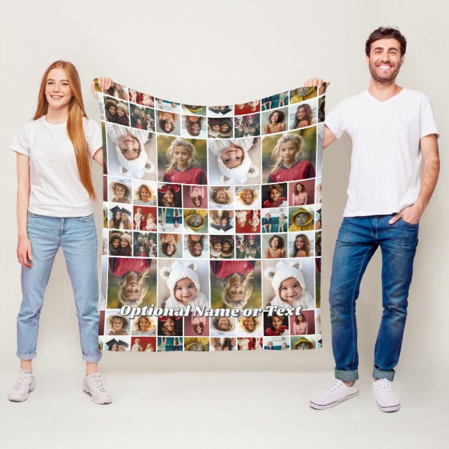 Photos All Over - 14 Photo Collage Pattern Fleece Blanket (In Situ)