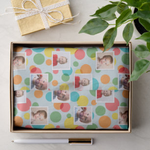 Photos and Polka Dots Boys Birthday Tissue Paper