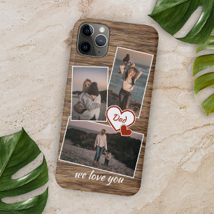 Photos For Mum Dad And Love Heart On Wood Pattern iPhone 11 Pro Max Case