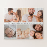 Photos Gallery Family Collage Personalized large Jigsaw Puzzle<br><div class="desc">Create a personalized large jigsaw puzzle featuring a 5-photo family collage for a memorable and engaging gift. This custom puzzle showcases five of your favorite family photos in a beautiful gallery layout, bringing joy and nostalgia as you piece it together. Ideal for family gatherings, holiday gifts, or special occasions, this...</div>