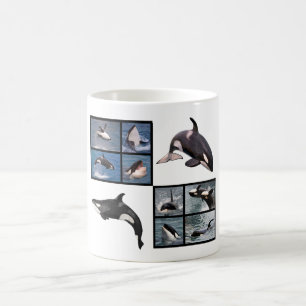 Photos mosaic of killer whales coffee mug