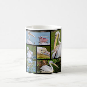 Photos mosaic of pelicans coffee mug