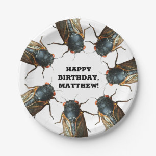 Photos of Cicadas Bugs, Insects Personalised Paper Plate