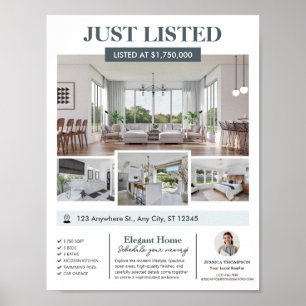Photos Real Estate New Home Editable Listing Poster